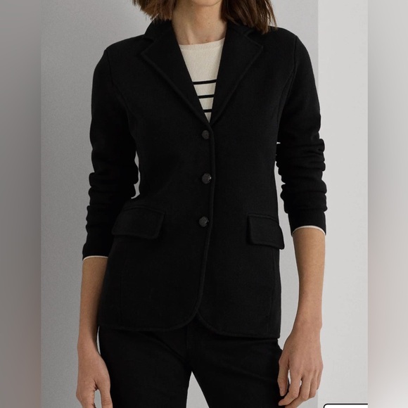 Lauren Ralph Lauren Jackets & Blazers - Lauren Ralph Lauren Combed Cotton-Blend Sweater Blazer - Womens Petite Medium